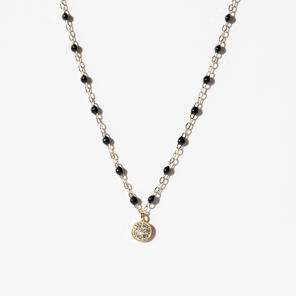 Classic Puce Diamond Necklace, Black