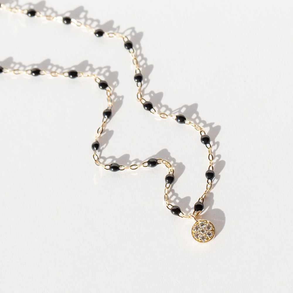 Classic Puce Diamond Necklace, Black