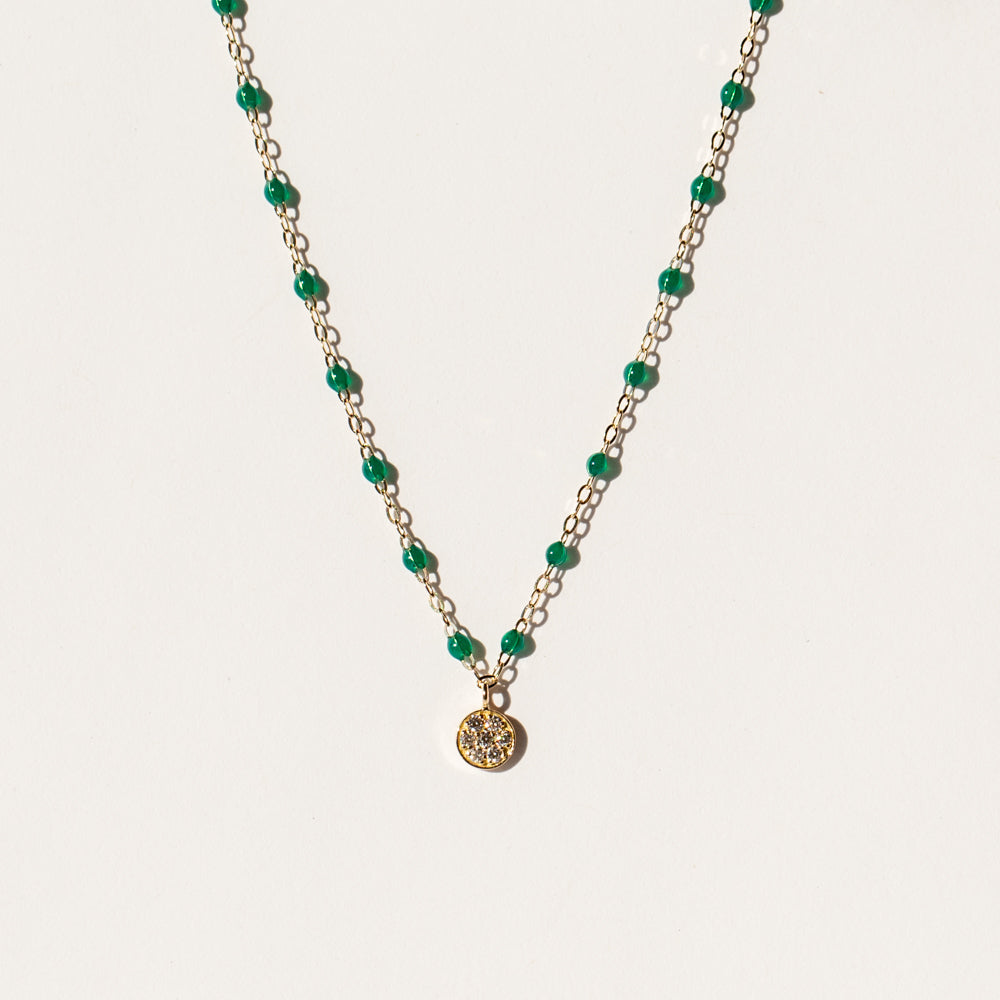 Classic Puce Diamond Necklace, Emerald