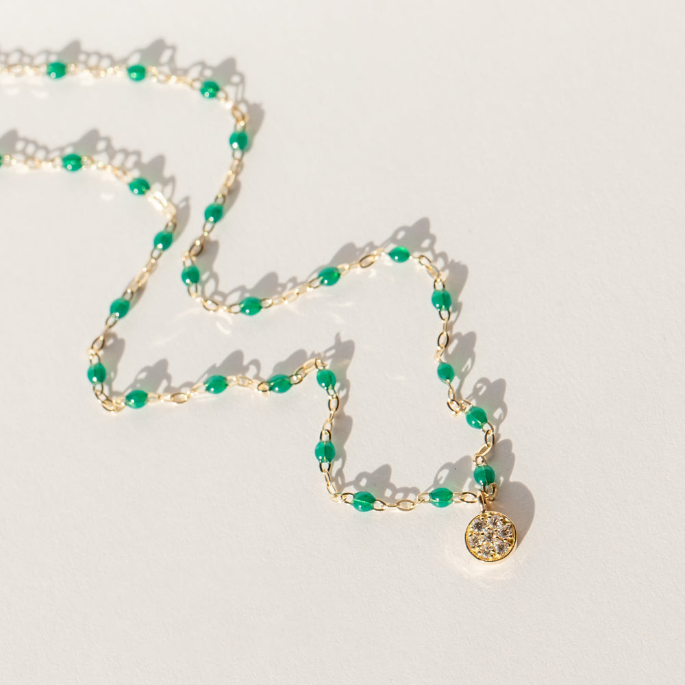 Classic Puce Diamond Necklace, Emerald