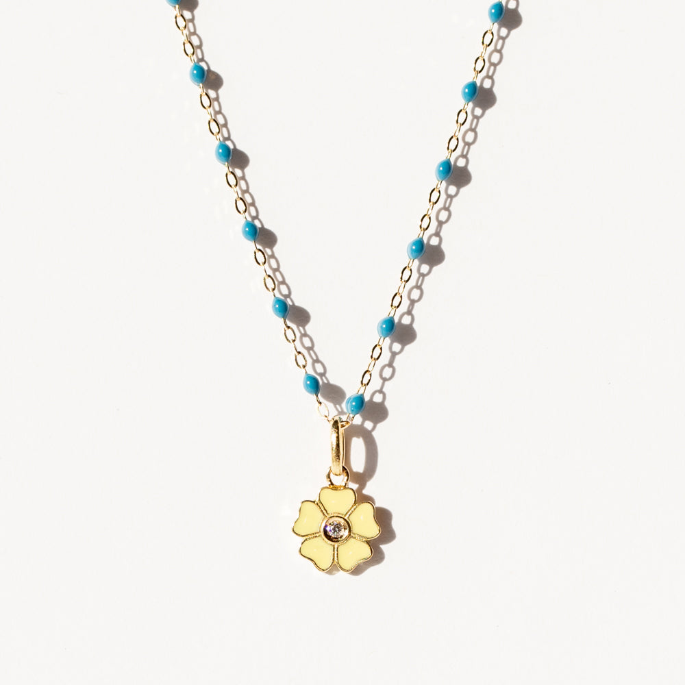 Flower Charm with Diamond, Mimosa