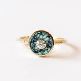 Angel Wing Variscite and Diamond Cerclen Ring