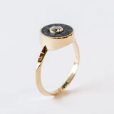 Black Jade and Diamond Cerclen Ring