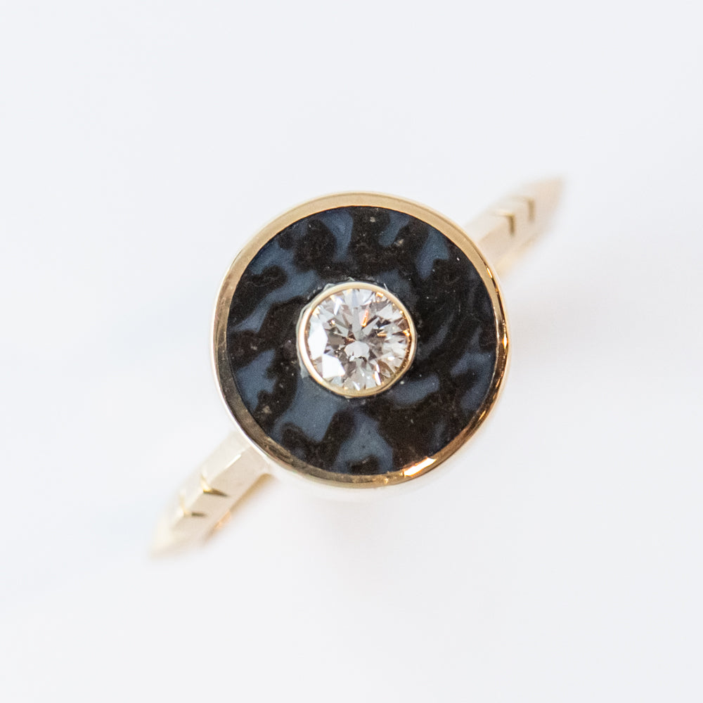 Black Jade and Diamond Cerclen Ring