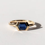 Marbella Demi-Bezel Hexagonal Sapphire Ring