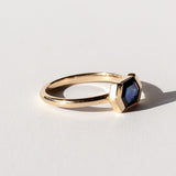 Marbella Demi-Bezel Hexagonal Sapphire Ring