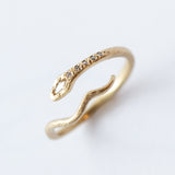 Victoria Cunningham | Snake Ring with Marquise Diamond Head
