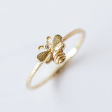Victoria Cunningham | Tiny Bee Ring with Diamond
