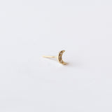 Victoria Cunningham | Tiny Diamond Moon Stud Earring (Single)