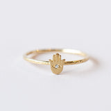 Victoria Cunningham | Tiny Hamsa Ring with Diamond