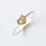 Victoria Cunningham | Tiny Kitty Ring with Diamond Eyes