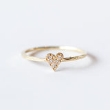 Victoria Cunningham | Tiny Pave Diamond Heart Ring