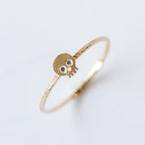 Victoria Cunningham | Tiny Skull Ring with Diamond Eyes