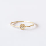 Victoria Cunningham | Tiny Skull Ring with Diamond Eyes