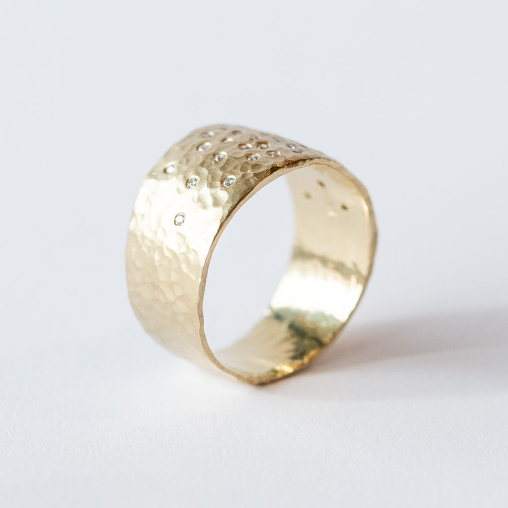 Victoria Cunningham | Wide Band with Scattered Diamonds