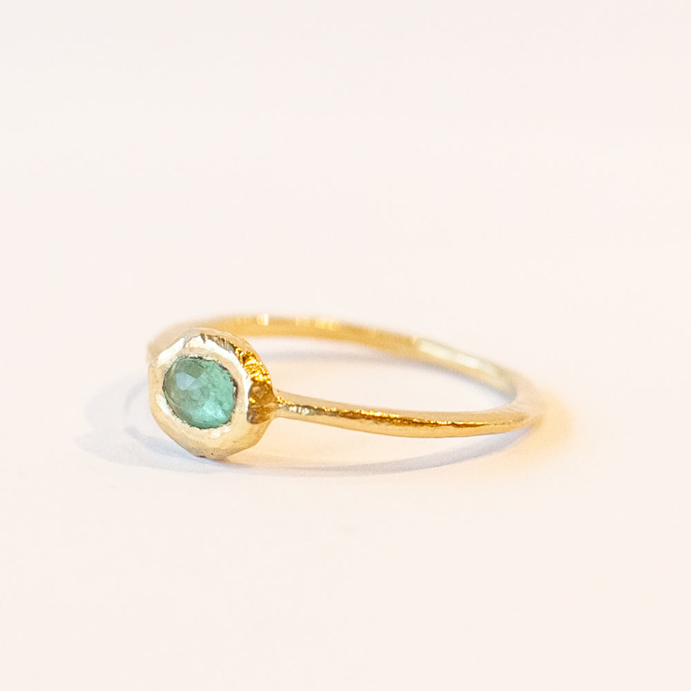 Emerald East West Ring