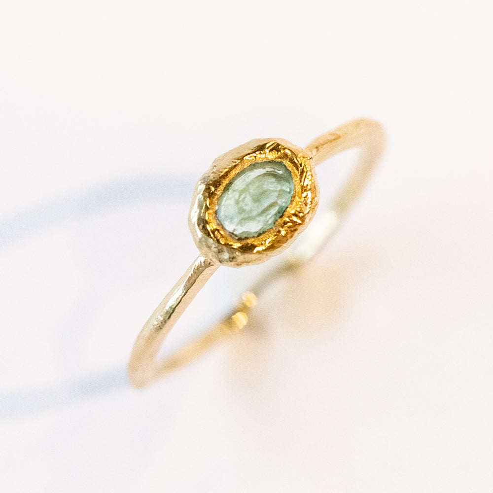 Emerald East West Ring