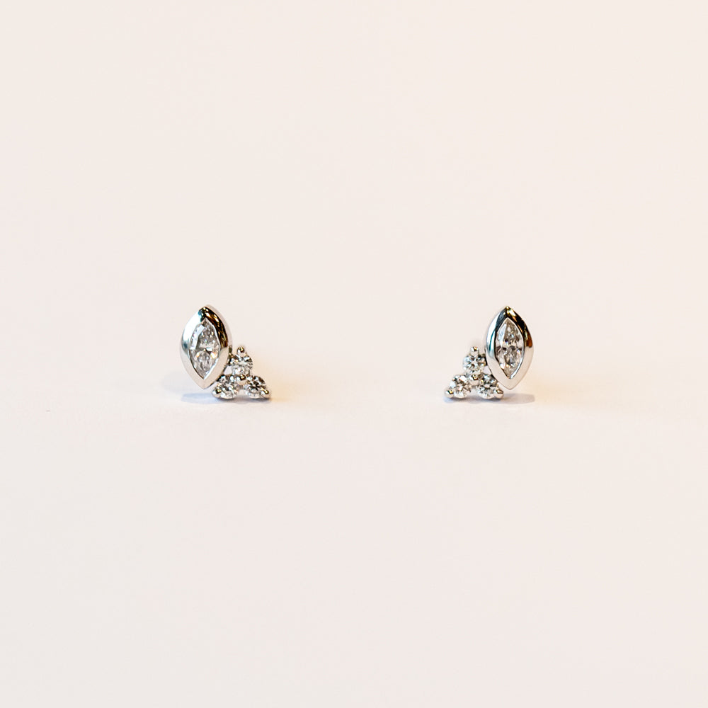 Zoe Chicco | Marquise and Prong Set Trio Diamond Stud Earrings