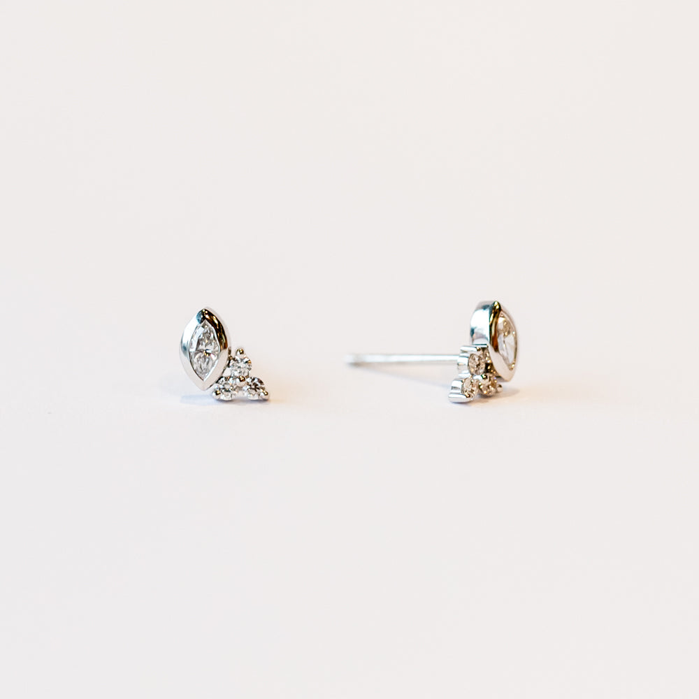 Zoe Chicco | Marquise and Prong Set Trio Diamond Stud Earrings