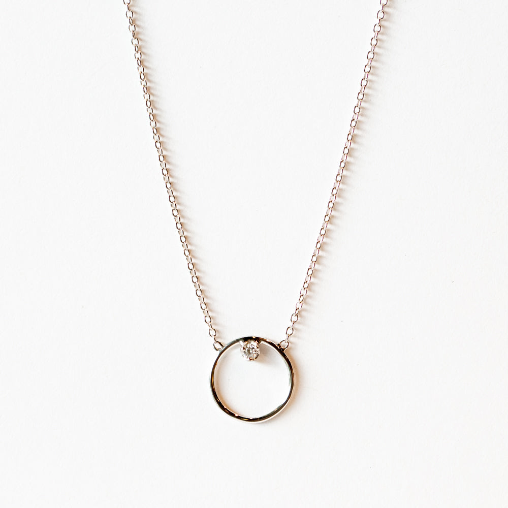 Circle Prong Diamond Necklace