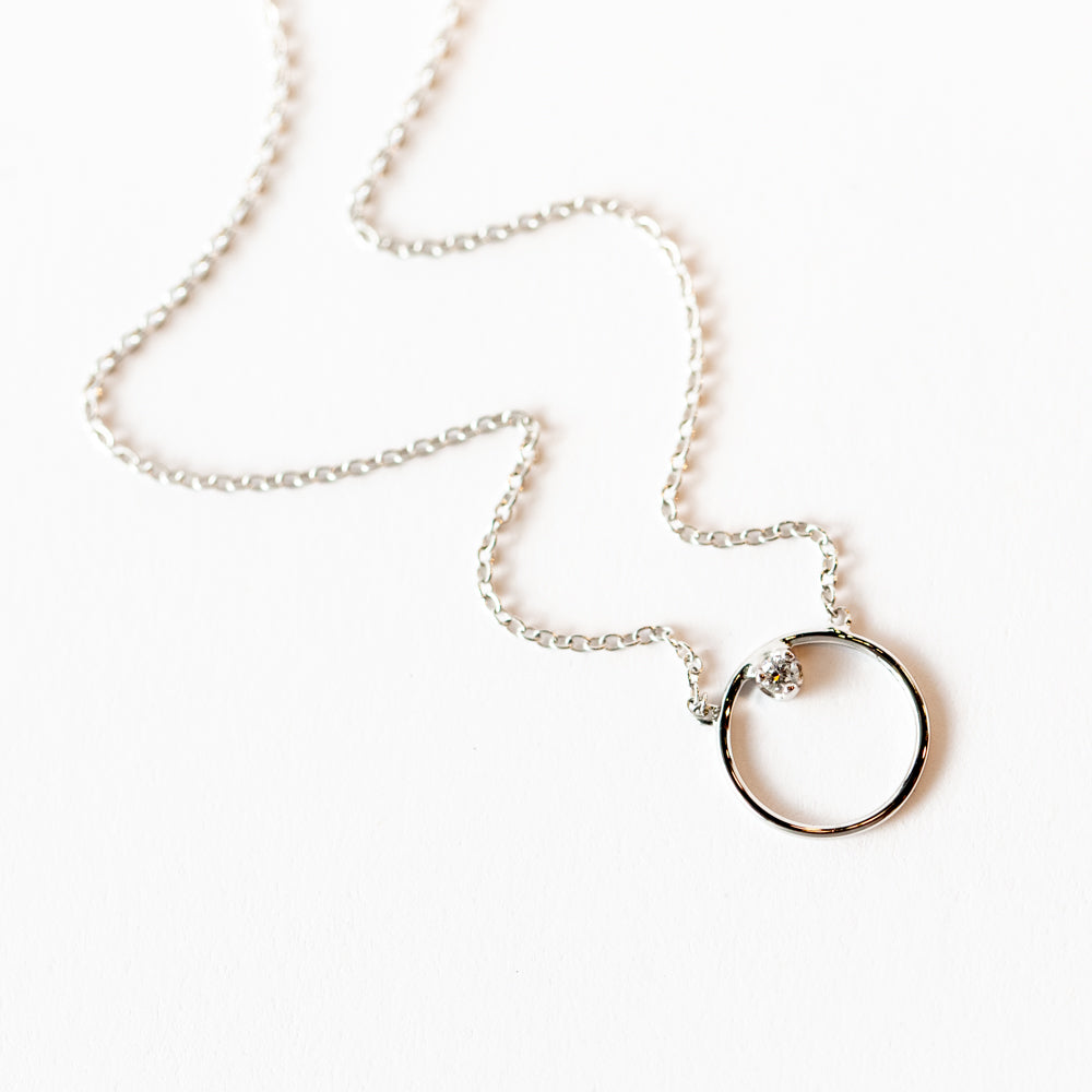 Circle Prong Diamond Necklace