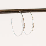 Zoe Chicco | Medium Hoop Earrings with Bezel Set Diamonds