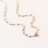 Zoe Chicco | Small Paperclip Chain Necklace with Floating Diamond