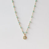 Classic Puce Diamond Necklace, Aqua