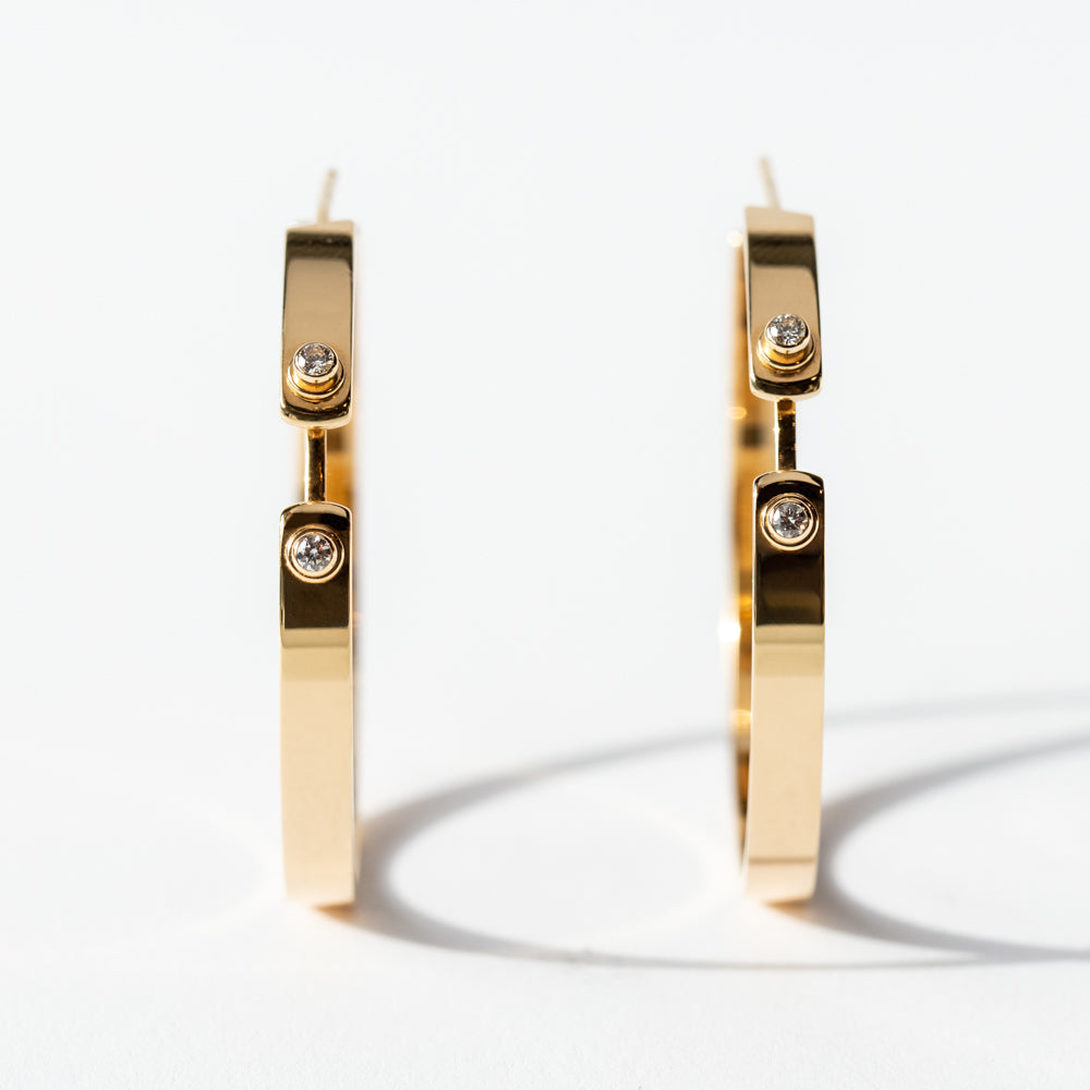 Monday Mood Hoop Earrings with Diamonds