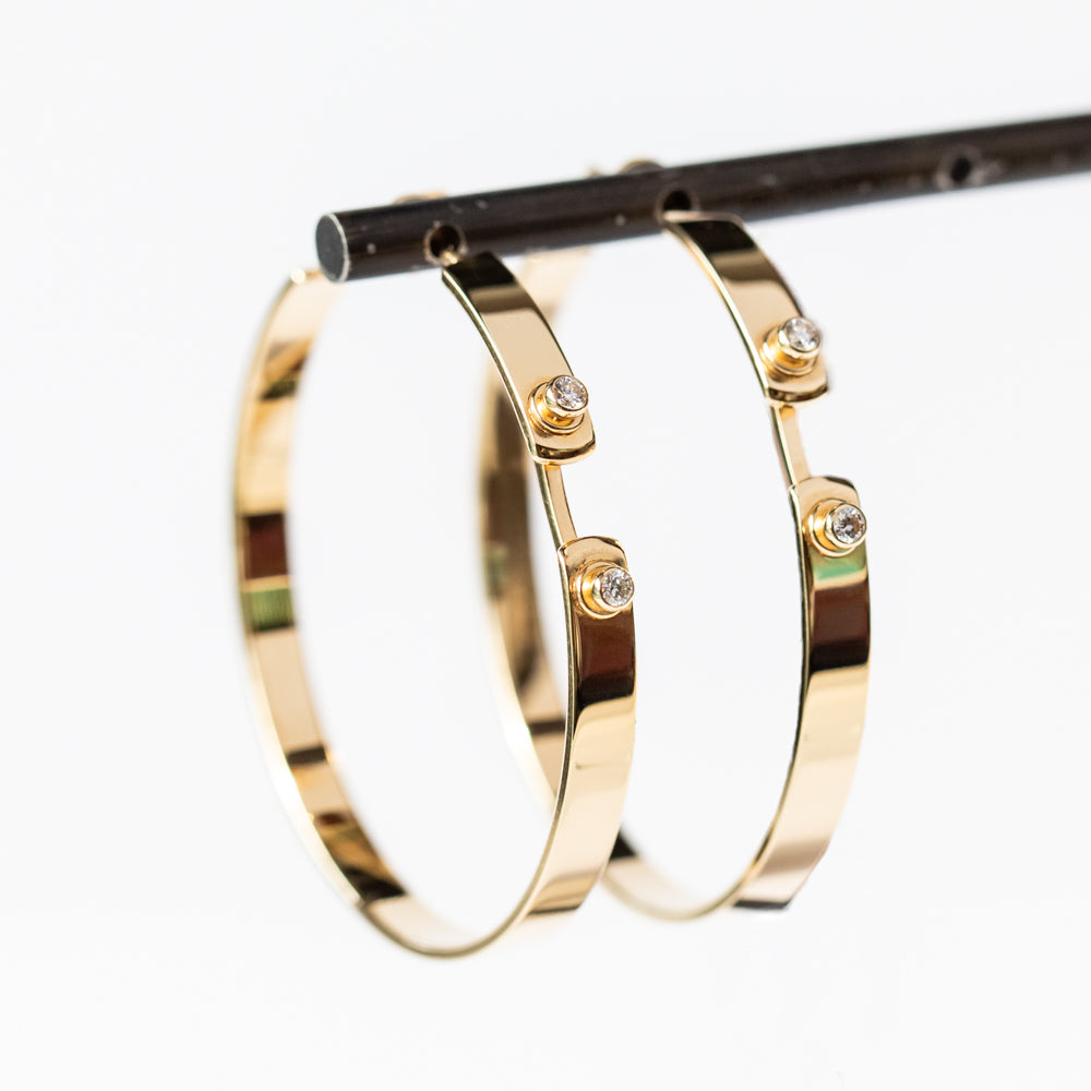 Monday Mood Hoop Earrings with Diamonds