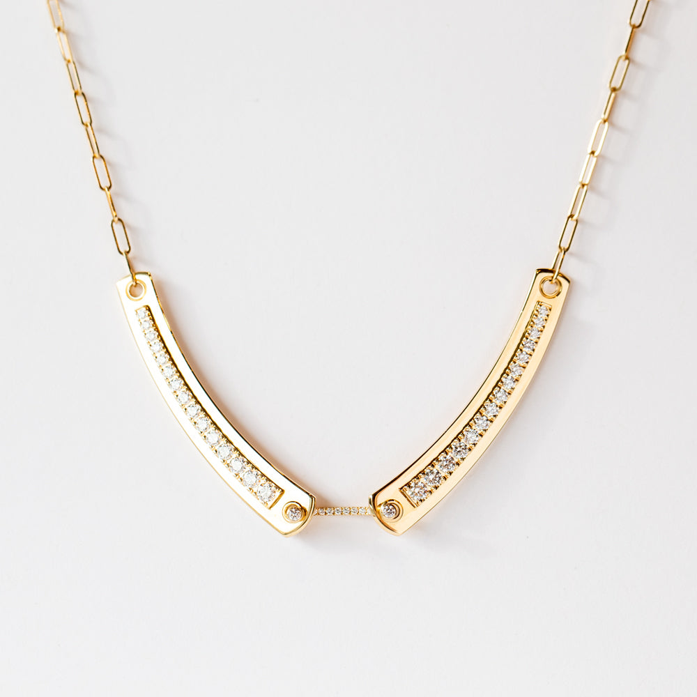 Tuxedo Mood Necklace with Diamonds