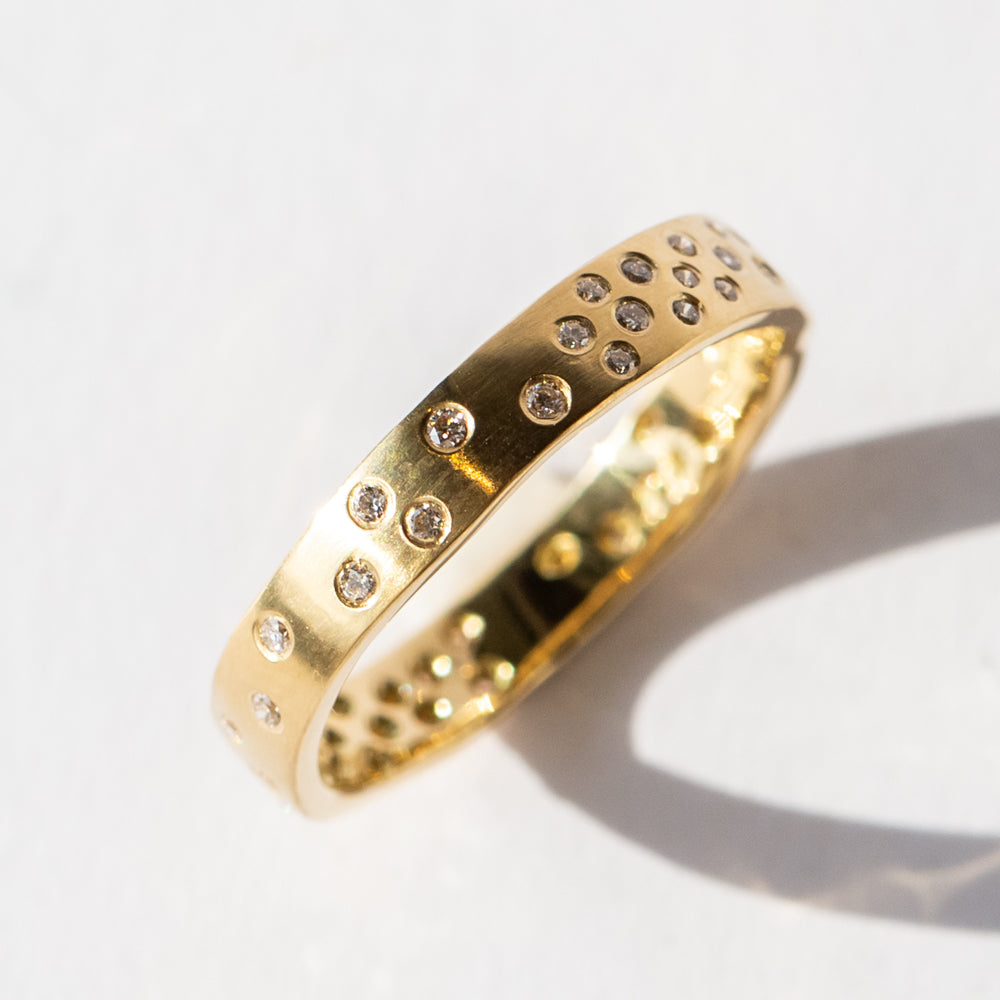 Satomi Kawakita | Wide White Diamond Starry Night Band