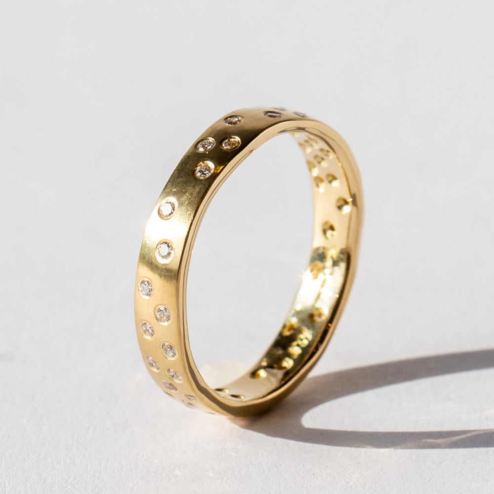 Satomi Kawakita | Wide White Diamond Starry Night Band