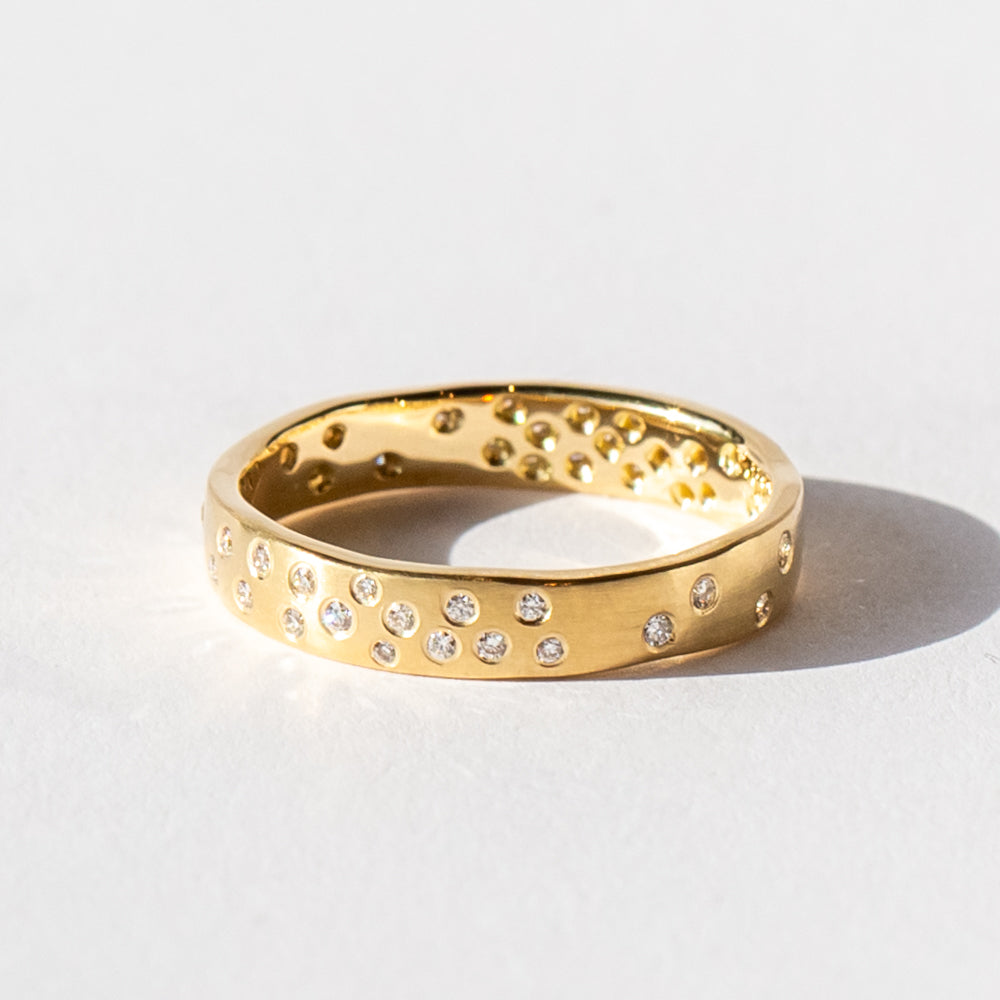 Satomi Kawakita | Wide White Diamond Starry Night Band