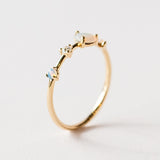 Wwake | Large Four-Step Opal and Diamond Ring