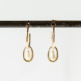 Wwake | Pearl Droplet Hoop Earrings