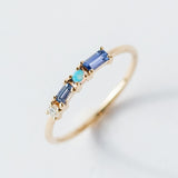 Wwake | Sapphire, Diamond and Opal Pillar Ring