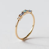 Wwake | Sapphire, Diamond and Opal Pillar Ring