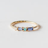 Wwake | Sapphire, Diamond and Opal Pillar Ring