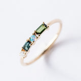Wwake | Tourmaline, Opal and Diamond Pillar Ring