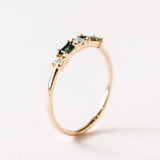 Wwake | Tourmaline, Opal and Diamond Pillar Ring