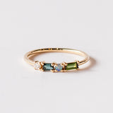 Wwake | Tourmaline, Opal and Diamond Pillar Ring