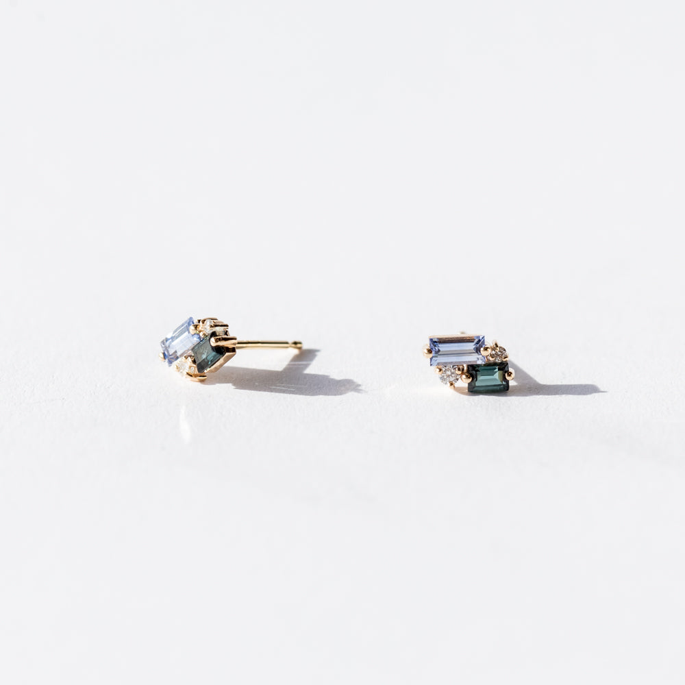 Wwake | Sapphire, Tourmaline and Diamond Bevy Earrings