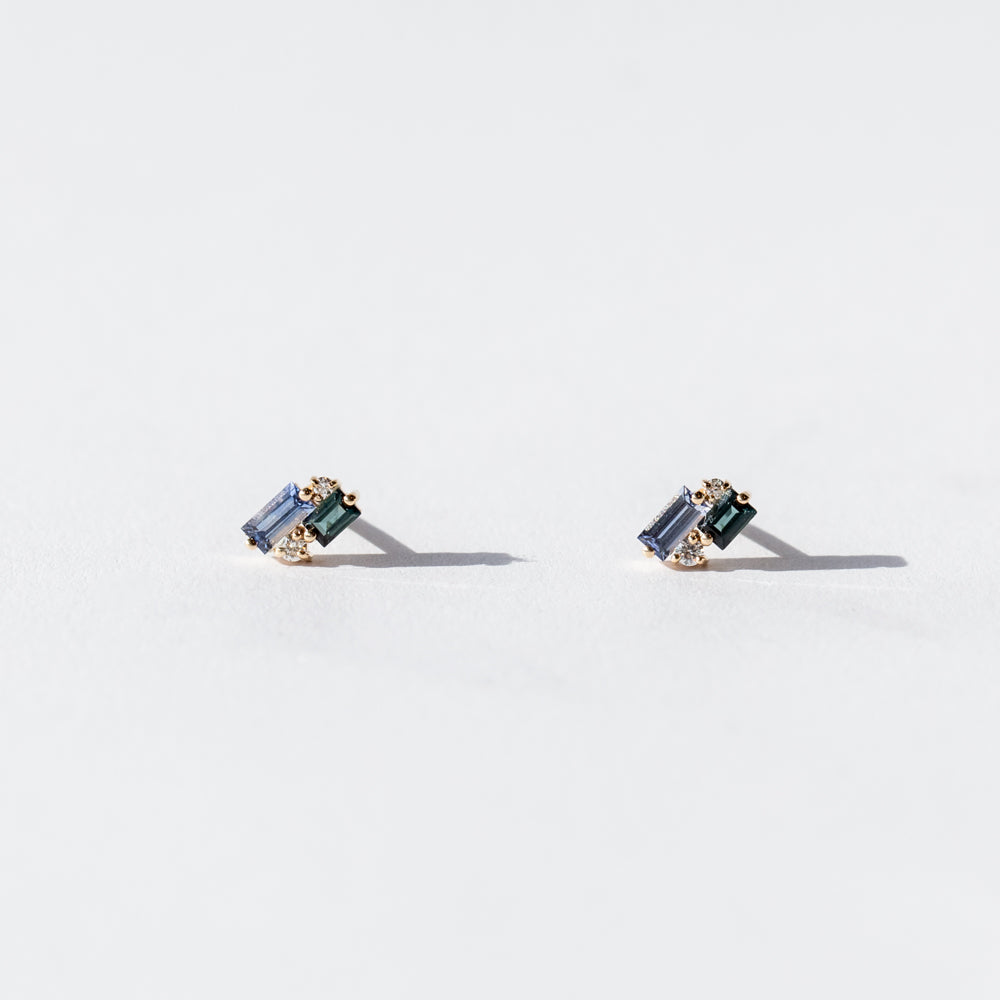 Wwake | Sapphire, Tourmaline and Diamond Bevy Earrings