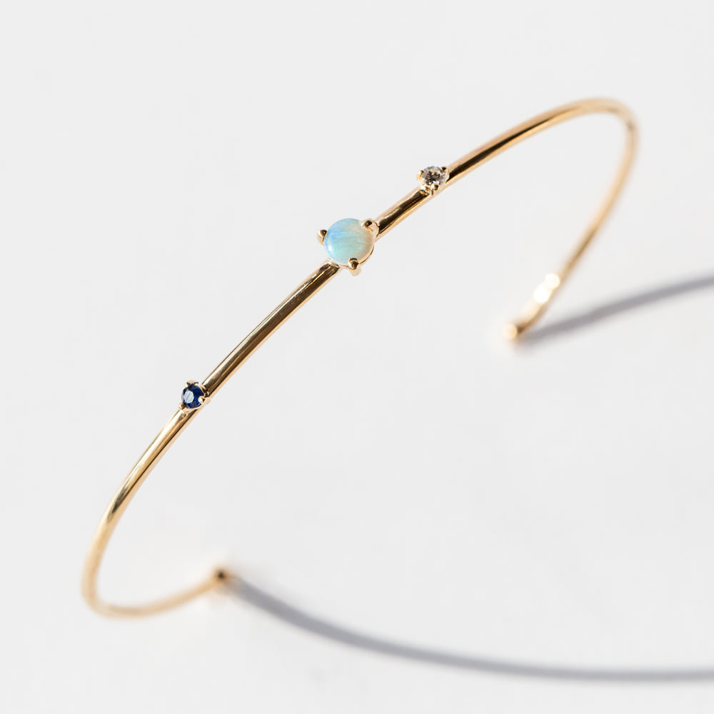 Wwake | Three Stone Cuff Bracelet