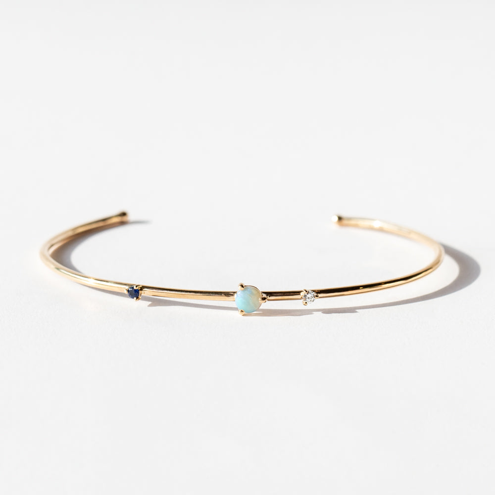 Wwake | Three Stone Cuff Bracelet
