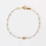 Classic Puce Diamond Bracelet, Aqua