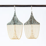 Chandelier Earrings, Sterling and Brass