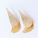 Drip Earrings, Sterling and Brass
