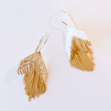Gem Earrings, Sterling and Brass